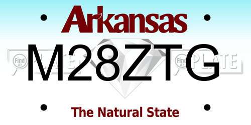 M28ZTG Arkansas License Plate