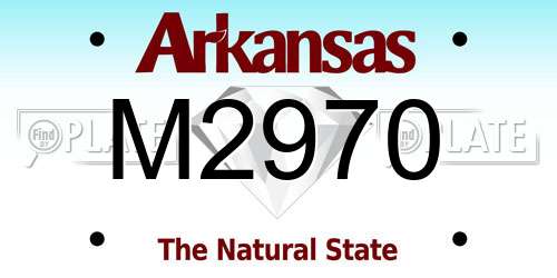 M2970 Arkansas License Plate
