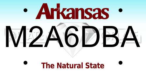 M2A6DBA Arkansas License Plate