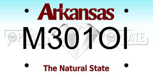 M301OI Arkansas License Plate