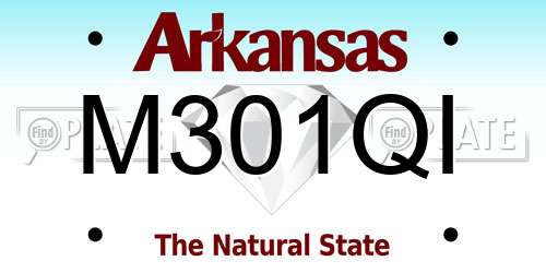 M301QI Arkansas License Plate