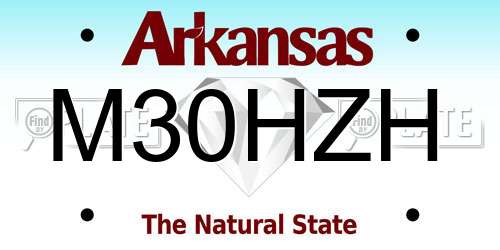 M30HZH Arkansas License Plate