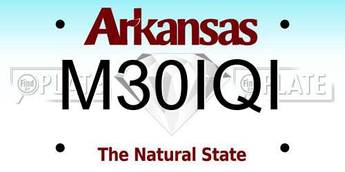 M30IQI Arkansas License Plate