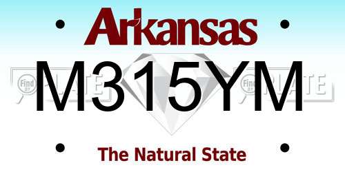 M315YM Arkansas License Plate