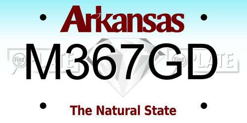 M367GD Arkansas License Plate
