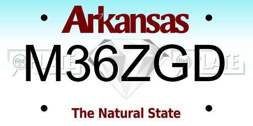 M36ZGD Arkansas License Plate