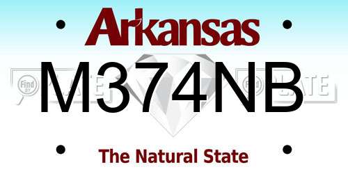 M374NB Arkansas License Plate