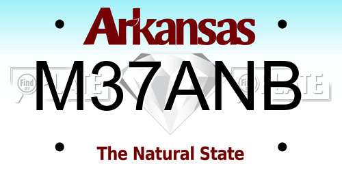 M37ANB Arkansas License Plate