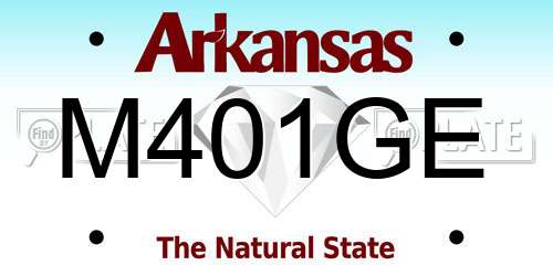 M401GE Arkansas License Plate