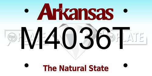 M4036T Arkansas License Plate