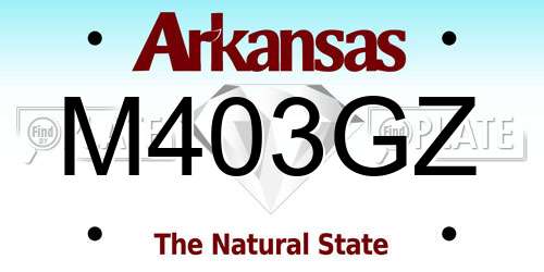 M403GZ Arkansas License Plate