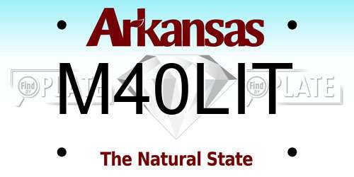 M40LIT Arkansas License Plate