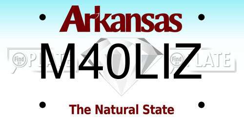 M40LIZ Arkansas License Plate
