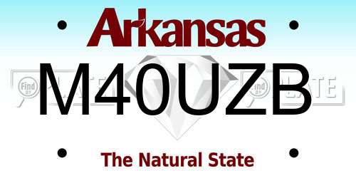 M40UZB Arkansas License Plate
