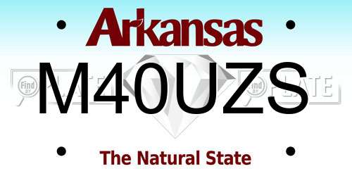 M40UZS Arkansas License Plate