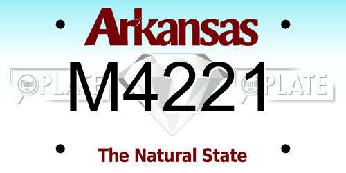 M4221 Arkansas License Plate
