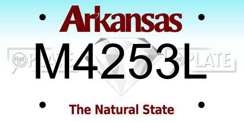 M4253L Arkansas License Plate