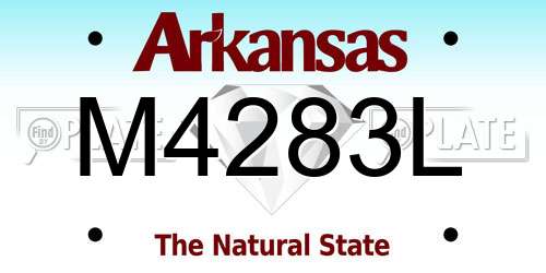 M4283L Arkansas License Plate