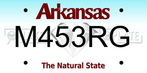 M453RG Arkansas License Plate