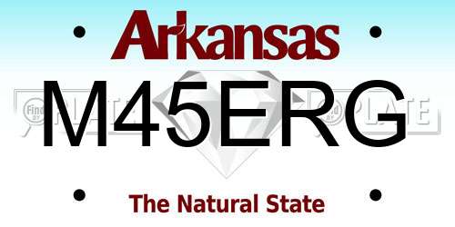 M45ERG Arkansas License Plate
