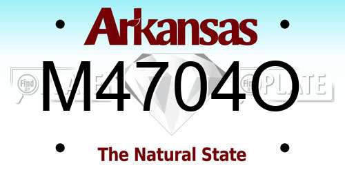M4704O Arkansas License Plate
