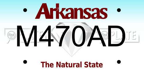 M470AD Arkansas License Plate