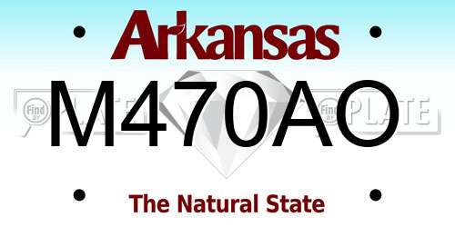 M470AO Arkansas License Plate