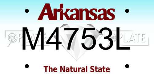 M4753L Arkansas License Plate
