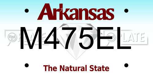 M475EL Arkansas License Plate