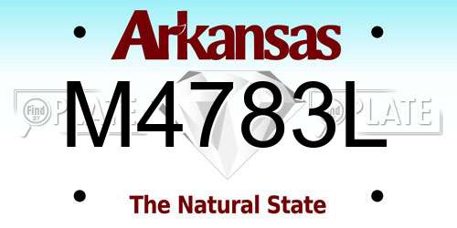 M4783L Arkansas License Plate