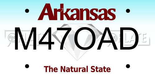 M47OAD Arkansas License Plate