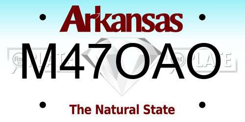 M47OAO Arkansas License Plate