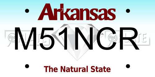 M51NCR Arkansas License Plate