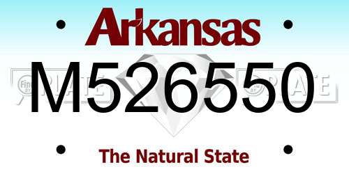 M526550 Arkansas License Plate