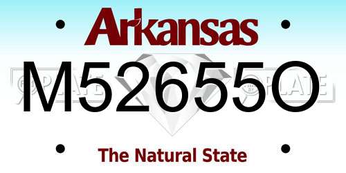 M52655O Arkansas License Plate