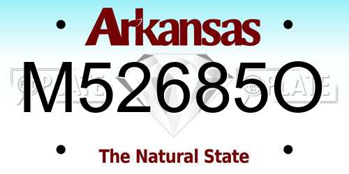 M52685O Arkansas License Plate