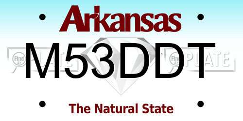 M53DDT Arkansas License Plate