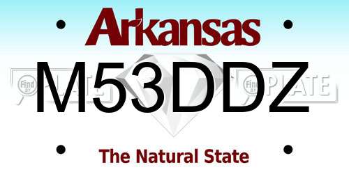 M53DDZ Arkansas License Plate