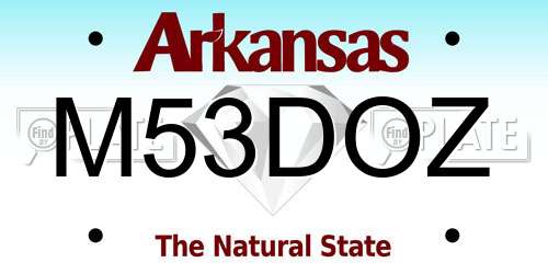 M53DOZ Arkansas License Plate