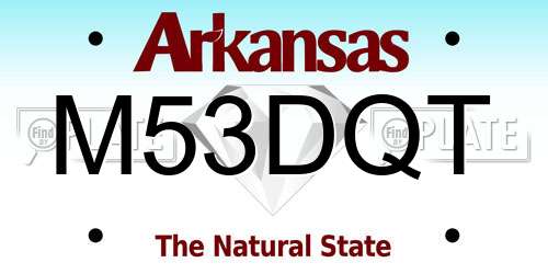 M53DQT Arkansas License Plate
