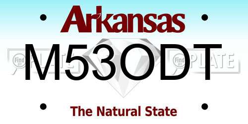 M53ODT Arkansas License Plate