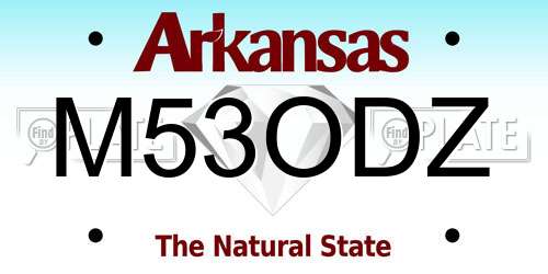M53ODZ Arkansas License Plate