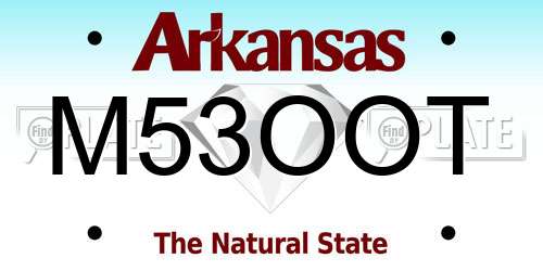 M53OOT Arkansas License Plate