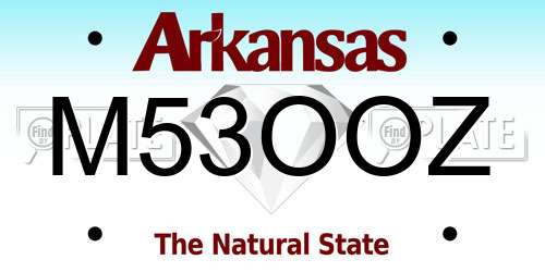 M53OOZ Arkansas License Plate