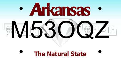M53OQZ Arkansas License Plate