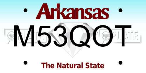 M53QOT Arkansas License Plate