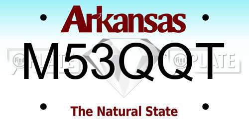 M53QQT Arkansas License Plate