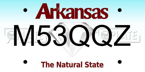 M53QQZ Arkansas License Plate