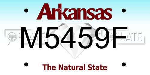 M5459F Arkansas License Plate