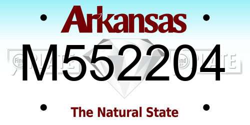 M552204 Arkansas License Plate